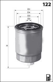 Купить ELG5228 MECAFILTER Топливный фильтр  Laguna 1 (2.2 D, 2.2 dT)