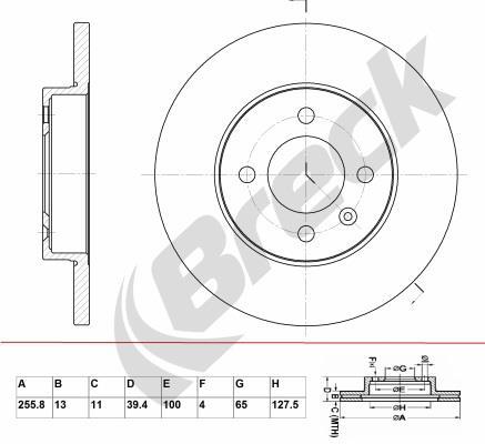 Купити BR 013 SA100 BRECK Гальмівні диски Passat (B3, B4) (1.6, 1.8, 1.9)