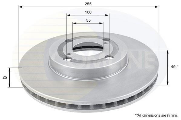 Купить ADC01107V Comline Тормозные диски Corolla (110, 120, 140, 150) (1.3, 1.4, 1.5, 1.6, 1.8)