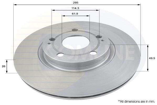 Купити ADC01134V Comline Гальмівні диски Авенсіс Т25 (2.2 D-4D, 2.2 D-CAT)