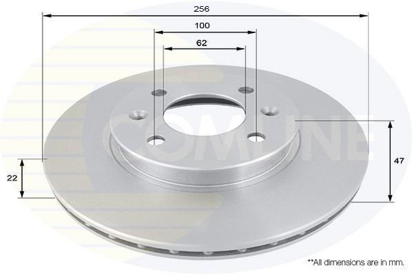 Купити ADC1077V Comline Гальмівні диски Hyundai i20 (1.1, 1.2, 1.4, 1.6)