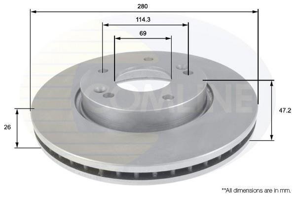 Купить ADC1098V Comline Тормозные диски Киа Сид (1.4, 1.6, 2.0)