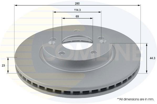 Купить ADC2416V Comline Тормозные диски Veloster (1.6 GDI, 1.6 MPI, 1.6 T-GDI)