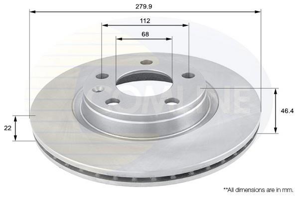 Купити ADC1412V Comline Гальмівні диски Passat (B5, B6) (1.6, 1.8, 1.9, 2.3, 2.5)