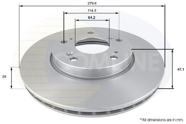 Купить ADC0550V Comline Тормозные диски Accord (2.0, 2.2 i-CTDi, 2.4)