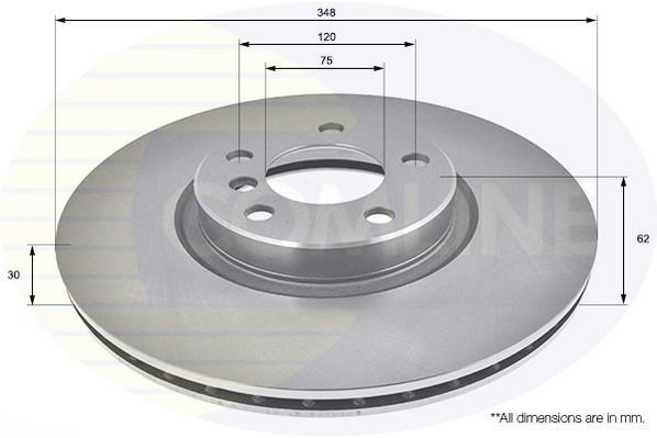 Купить ADC1755V Comline Тормозные диски BMW X5 (E70, F15) (2.0, 3.0, 4.8)
