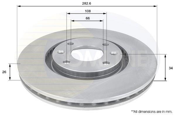 Купить ADC1519V Comline Тормозные диски Пежо 307 (1.4, 1.6, 2.0)