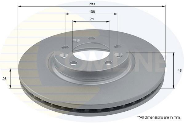 Купить ADC2710V Comline Тормозные диски Peugeot 605 (2.0, 2.1, 2.4, 2.9, 3.0)