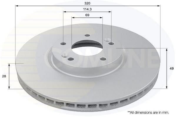 Купить ADC1096V Comline Тормозные диски Санта Фе (2.2, 2.4, 2.7)