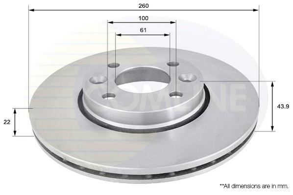 Купить ADC0266V Comline Тормозные диски Логан 1 (1.4, 1.5 dCi, 1.6)
