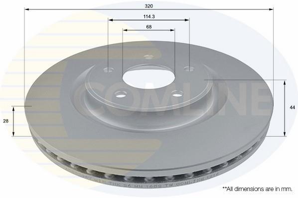 Купить ADC0298V Comline Тормозные диски Х-Трейл (1.6 DIG-T, 1.6 dCi)