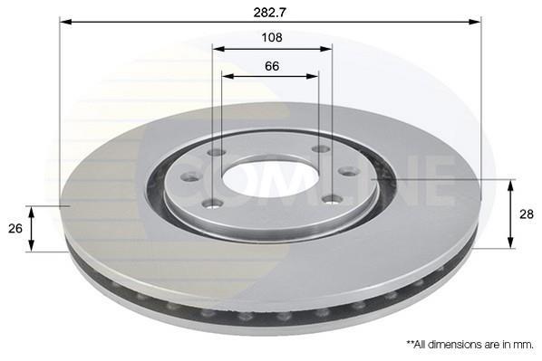 Купити ADC1509V Comline Гальмівні диски Пежо 406 (1.9, 2.0, 2.1, 2.2, 2.9)