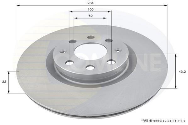 Купить ADC1819V Comline Тормозные диски Corsa (D, E) (1.0, 1.2, 1.4, 1.6)
