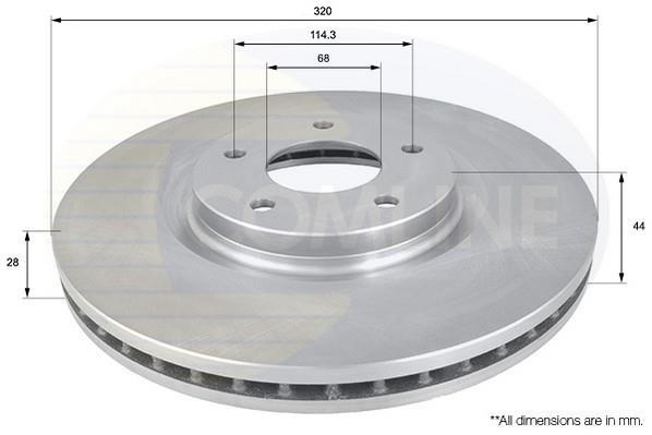 Купити ADC1587V Comline Гальмівні диски Колеос (2.0 dCi, 2.5)