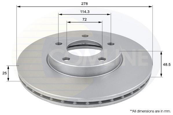 Купить ADC0446V Comline Тормозные диски Mazda 5 (1.6, 1.8, 2.0, 2.3)