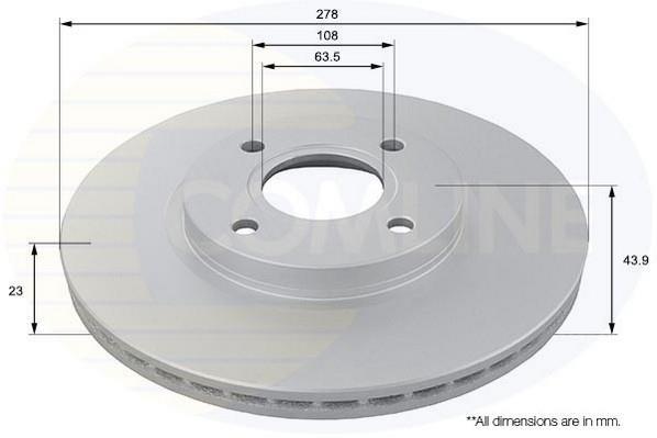 Купити ADC1260V Comline Гальмівні диски Courier (1.0 EcoBoost, 1.5 TDCi, 1.6 TDCi)