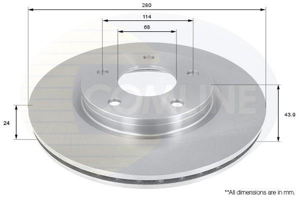 Купить ADC0277V Comline Тормозные диски Ниссан Жук (1.2 DIG-T, 1.5 dCi, 1.6)