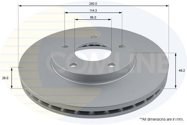 Купить ADC0260V Comline Тормозные диски Almera V10 (1.8, 2.0, 2.2)