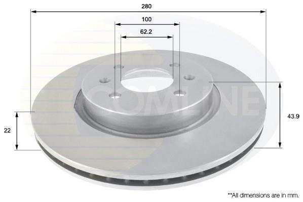 Купить ADC2405V Comline Тормозные диски Kia Rio (1.1, 1.2, 1.4, 1.6)
