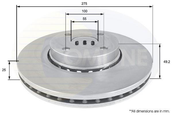 Купить ADC01118V Comline Тормозные диски Королла (110, 120, 140, 150) (1.4, 1.8, 2.0)