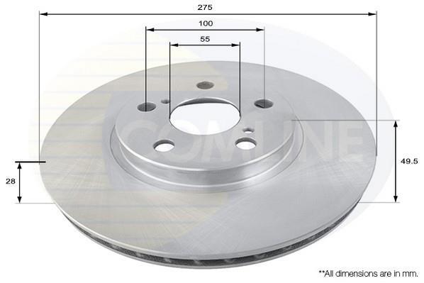Купить ADC0154V Comline Тормозные диски Авенсис Т22 (1.6, 1.8, 2.0)