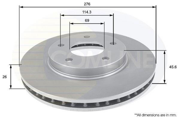 Купить ADC0381V Comline Тормозные диски Lancer (9, X) (1.5, 1.6, 1.8, 2.0)