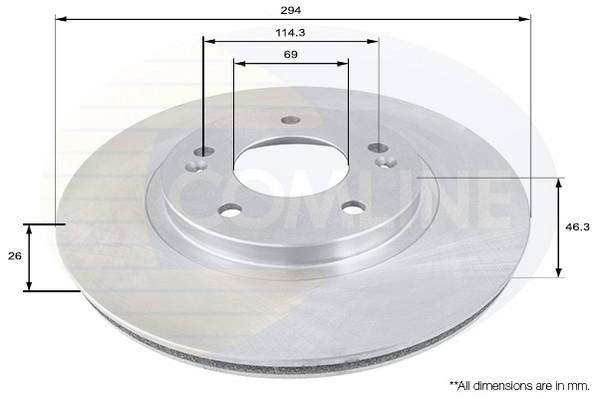 Купить ADC1050V Comline Тормозные диски Santa FE (2.0, 2.4, 2.7)