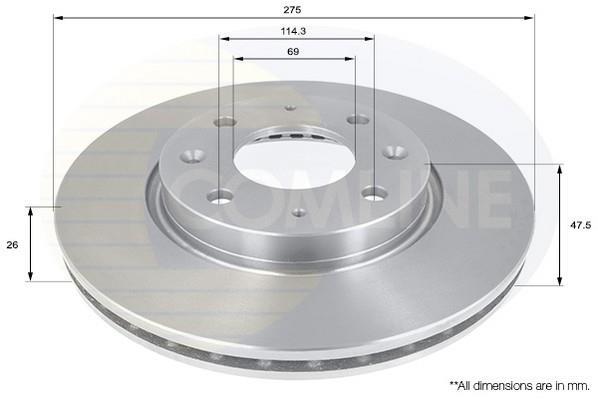 Купить ADC1053V Comline Тормозные диски Cerato (1.5, 1.6, 2.0)