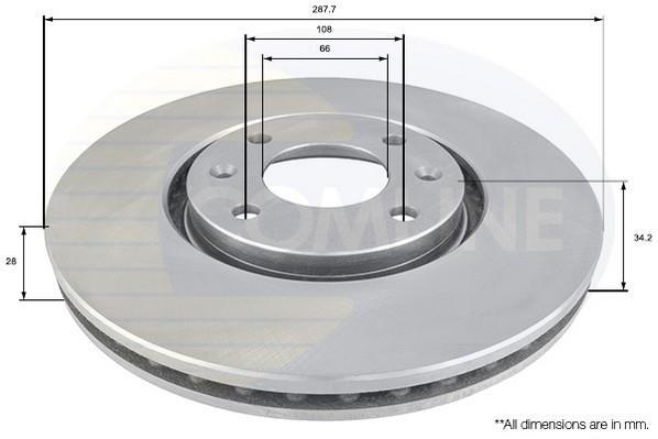 Купити ADC1544V Comline Гальмівні диски Сітроен С5 (1, 2) (2.0, 2.2, 2.9)