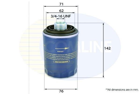 Купити EOF227 Comline Масляний фільтр  Суперб (1.8 TSI, 2.0 TSI)