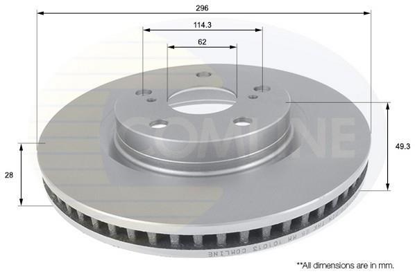 Купить ADC01147V Comline Тормозные диски Рав 4 (2.0, 2.2, 2.4, 2.5, 3.5)