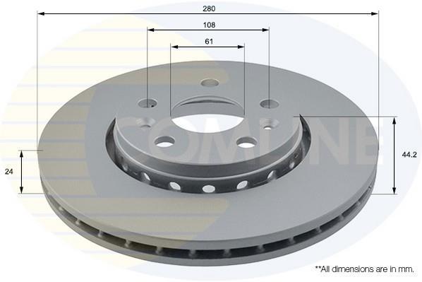 Купить ADC1593V Comline Тормозные диски Kangoo (1, 2) (0.0, 1.2, 1.5, 1.6)