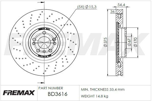 Купить BD-3616 FREMAX Тормозные диски GL-CLASS (ГЛЕ, ГЛS) (2.1, 3.0, 4.7, 5.5)
