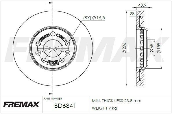 Купить BD-6841 FREMAX Тормозные диски Трафик 3 1.6