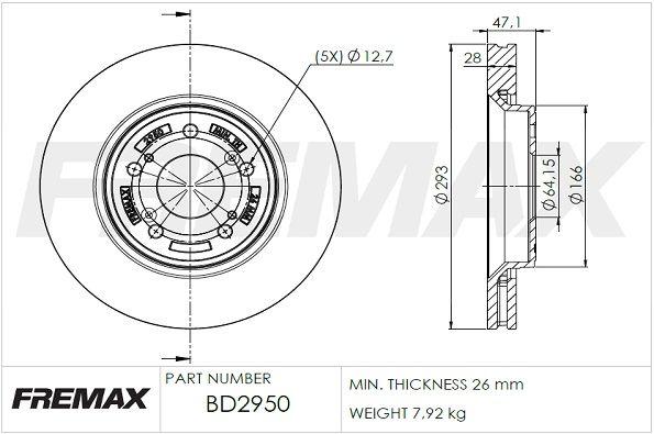 Купить BD-2950 FREMAX Тормозные диски CR-V (1.6, 2.0, 2.2, 2.4)