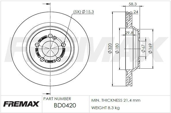 Купити BD-0420 FREMAX Гальмівні диски Mercedes 222 S 500 4-matic