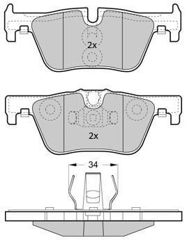 Купити FBP-1874 FREMAX Гальмівні колодки  БМВ Ф30 (Ф30, Ф31, Ф35, Ф80) (1.6, 2.0) 