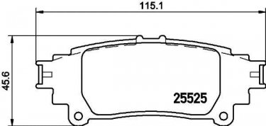 Купити NP1105 NISSHINBO Гальмівні колодки  Lexus GS (250, 300, 350, 430) (2.0, 2.5, 3.5) 
