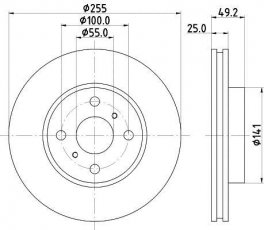 Купити ND1030K NISSHINBO Гальмівні диски Corolla (120, 140, 150) (1.8, 1.8 4WD, 1.8 VVTi)