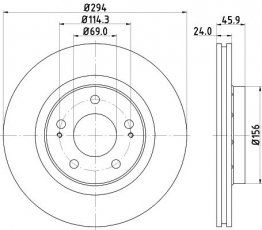 Купити ND3044K NISSHINBO Гальмівні диски Аутлендер (1, 2, 3) (2.0, 2.2, 2.3, 2.4, 3.0)