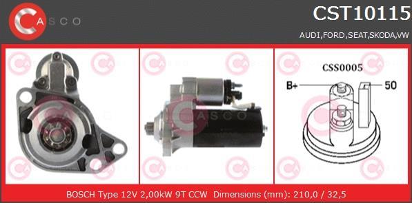 Купити CST10115AS CASCO Стартер Inca (1.7 D, 1.9 D, 1.9 SDI)