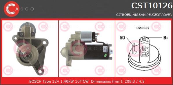 Купить CST10126AS CASCO Стартер Micra 1.5 D