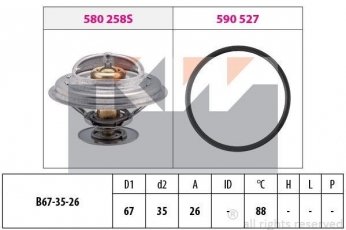 Купить 580 258 KW Термостат  BMW E36 (2.0, 2.5, 2.8)
