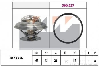 Купити 580 385 KW Термостат  Мерседес Т1 (210 2.3, 310 2.3)