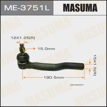 Купити ME-3751L Masuma Рульовий наконечник Camry 30 (2.0 VVTI, 2.4 VVT-i, 3.0 V6)