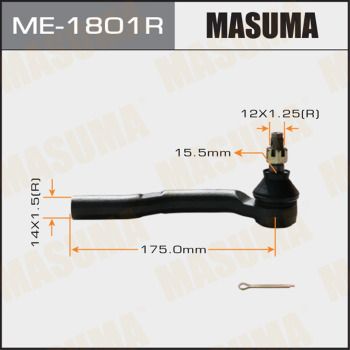 Купити ME-1801R Masuma Рульовий наконечник Мазда 2 (1.3, 1.4, 1.5, 1.6)