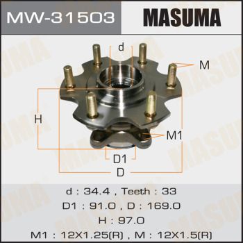 Купити MW-31503 Masuma Підшипник маточини  Паджеро 3  