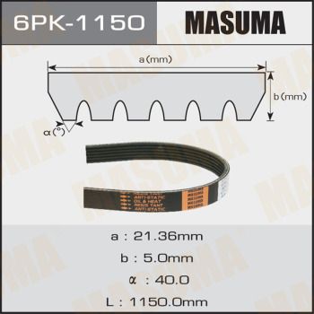 Купити 6PK-1150 Masuma Ремінь приводний  C-HR (1.2, 1.2 4WD)