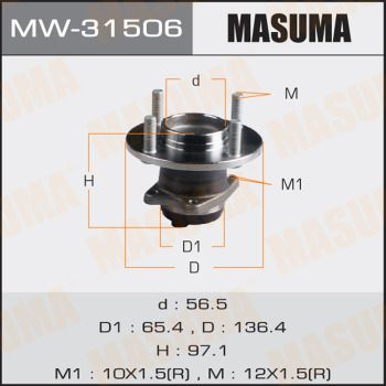 Купить MW-31506 Masuma Подшипник ступицы  Кольт  