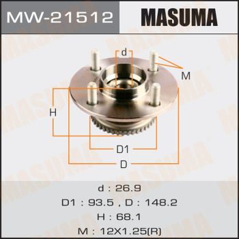 Купити MW-21512 Masuma Підшипник маточини